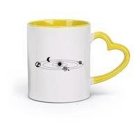 céramique Tasse en céramique Système solaire Étoiles Univers Espace Planètes Terre Soleil Saturne Mars Lune Nuesery （11oz/320ml） Pour expresso Jaune