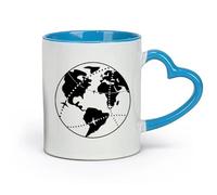 céramique Tasses à thé, à café et à chocolat chaud Carte du globe Planète Vie Océan Terre Univers （11oz/320ml） Pour boissons chaudes, latte, cappuccino Bleu