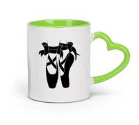 céramique Tasses à thé et à café élégantes Chaussons de ballet pour bébé, chaussons de pointe pour enfants （11oz/320ml） Café ou cadeau Vert