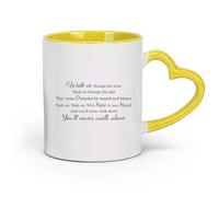 céramique Tasses à thé et à café You'll Never Walk Alone Paroles Citation Liverpool Football Citation Football （11oz/320ml） Lave-vaisselle Jaune