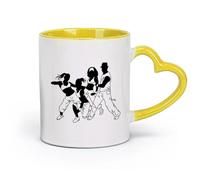 céramique Tasses en grès pour café, thé Pas de danse des fleurs Jeunesse Danse Hip Hop Danse de rue Mode （11oz/320ml） Adapté au micro-ondes Jaune