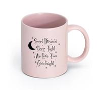 céramique Tasses et tasses tendance Citations Fais de beaux rêves Dors bien Lune Dortoir （11oz/320ml） Café, thé, latte, lait, cacao, jus et autres boissons chaudes Rose