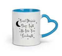 céramique Tasses et tasses tendance Citations Fais de beaux rêves Dors bien Lune Dortoir （11oz/320ml） Café, thé, latte, lait, cacao, jus et autres boissons chaudes Bleu