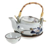 Céramique Théière Japonaise Pot avec Couvercle, 300ml | Usage Maison ou Restaurant, Poignée Confortable, Protège des Brûlures, Nettoyage Facile, Style Japonerie Authentique