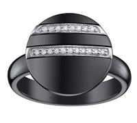 Ceranity - 1-12/0065-N-58 - Bague Femme - Cercle - Argent 925/1000 1.88 gr - Céramique - Oxyde de zirconium - Noir/Blanc - T 58