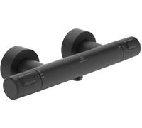 CERATHERM T25 | Mitigeur de douche à poser 315 x 100 x 70 mm noir, 22 l/min (3 bars) | Fonction thermostatique, économie d'eau et d'énergie, CoolBody, verrouillage de sécurité, certifié NF