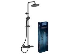 CERATHERM T25 | Système de douche AP 315 x 489,5 x 1030 mm noir, 12 l/min (3 bars) | Fonction thermostatique, économie d'eau et d'énergie, CoolBody, flexible vertical, verrouillage de sécurité