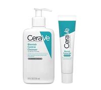 CeraVe Blemish Control Ensemble nettoyant et gel - 2 % d'acide salicylique et de niacinamide - Duo de soins quotidiens anti-imperfections pour peaux grasses et sujettes aux imperfections (nettoyant