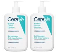 CeraVe Blemish Control Lot de 2 nettoyants pour le visage - 2 % d'acide salicylique et de niacinamide - Gel nettoyant quotidien anti-imperfections pour peaux grasses et sujettes aux imperfections 473