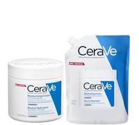 CeraVe Crème hydratante avec recharge - Avec acide hyaluronique et 3 céramides essentielles - Hydratation riche pour le visage et le corps secs à très secs, sensibles (pot de 454 g + recharge de 454 g