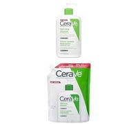 CeraVe - Crème Lavante Hydratante - Visage & Corps - Nettoie et Hydrate Sans Altérer la Barrière Cutanée - Aux 3 Céramides Essentiels + Acide Hyaluronique - Peau Normale à Sèche - 473ml + Éco-Recharge