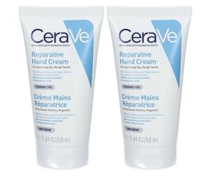 CeraVe Crème Main Réparatrice pour les mains abîmées et sécheresses sévères 50ml 2x50 ml