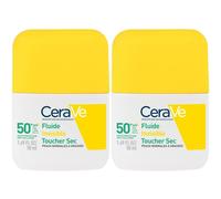 CeraVe Fluide Invisible Toucher Sec SPF50+ Peaux Normales à Grasses Émulsion 2x50 ml
