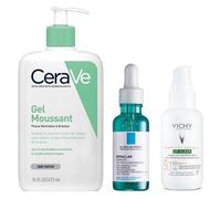 Cerave Gel Moussant 473ml + La Roche-Posay Effaclar Sérum 30ml + Vichy Capital Soleil UV-CLEAR SPF50+ 40ml