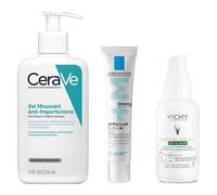 Cerave Gel Moussant Anti-Imperfections 236ml + La Roche-Posay Effaclar Duo+M 40ml + Vichy Capital Soleil UV-CLEAR SPF50+ 40ml