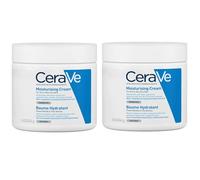 CeraVe Lot de 2 crèmes hydratantes - Avec acide hyaluronique et 3 céramides essentielles - Hydratation riche pour le visage et le corps secs à très secs, convient aux peaux sensibles 454 g x 2