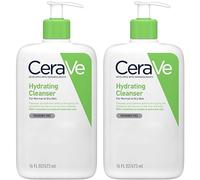 CeraVe Lot de 2 nettoyants hydratants - Avec acide hyaluronique et 3 céramides essentiels - Nettoyant doux pour le visage et le corps pour peaux sensibles normales à sèches 473 ml