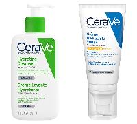Cerave Routine Visage Peaux Sèches Crème Lavante Hydratante 236ml & Crème Hydratante Visage SPF 30 52ml