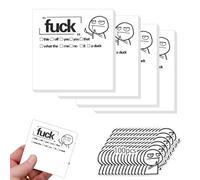 CERAVI Funny Sticky Note for Adults for Work, 4 Pieces Novelty Memo Pads Sticky Note with 100pcs Funny Stickers, Funny Sassy Rude Office Supplies Gifts for Friends, Co-Workers, Boss (A Set of A)