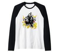 Cerbère avec Flammes crânes mythiques Hells Guard Hell Dogs Manche Raglan