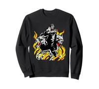 Cerbère avec Flammes crânes mythiques Hells Guard Hell Dogs Sweatshirt