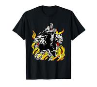 Cerbère avec Flammes crânes mythiques Hells Guard Hell Dogs T-Shirt