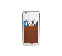 Cerbery - Porte-cartes pour téléphone intelligent - Support pour téléphone cellulaire - Compatible avec Apple iPhone Samsung Galaxy (Brun)