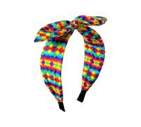 Cerceau à cheveux avec nœuds arc-en-ciel, tissu, B | Accessoire pour cheveux pour un usage quotidien, des, des fêtes, des jours d ' école, des looks de