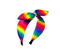 Cerceau à cheveux avec nœuds arc-en-ciel, tissu, Gradient rainbow | Accessoire pour cheveux pour un usage quotidien, des, des fêtes, des jours d ' école, des looks de
