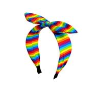 Cerceau à cheveux avec nœuds arc-en-ciel, tissu, Striped rainbow | Accessoire en tissu pour un usage quotidien, des looks de travail, des, des fêtes, des journées