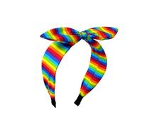 Cerceau à cheveux avec nœuds arc-en-ciel, tissu, Striped rainbow | Accessoire pour cheveux pour un usage quotidien, des, des fêtes, des jours d ' école, des looks de