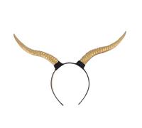 Cerceau à Cheveux en Corne, Coiffe d'Halloween Gothique Or Plastique