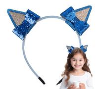 Cerceau à cheveux oreilles de chien, bandeau oreilles de chien pour | Bandeau oreilles d’animaux à paillettes,Couvre-chef de cosplay, couvre-chef de costume d'Halloween avec nœud, accessoires pour che