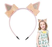 Cerceau à Cheveux Oreilles de Chien, Bandeau Oreilles de Chien pour | Bandeau Oreilles d’Animaux avec Paillettes - Couvre-Chef de Cosplay, Couvre-Chef de Costume d'halloween avec nœud, Accessoires