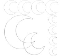 Cerceau Attrape-rêves de Lune, 10 Pièces en Métal Argenté