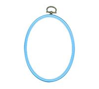 Cerceau Broderie Plastique BLEU Outil De Couture ca. 10 x 14 cm Tambour Broderie Support Point De Croix Activité Manuelle Adulte DIY Art And Craft Cross Stitch Embroidery