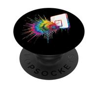 Cerceau de Basket-Ball coloré Tie Dye - Éclaboussures de Peinture - Art Sportif PopSockets PopGrip Adhésif