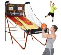 Cerceau de Basket-Ball de Score électronique, Jeu d'arcade de Basket-Ball Pliant, Double Machine de tir de Basket-Ball, Score électronique, 5 Ballons de Basket-Ball n ° 3, pour enfants et adultes