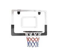 Cerceau de basket-ball d'intérieur à fixation murale - Panneau arrière silencieux pour la maison et le bureau pour chambre d'enfant - Mini but de basket-ball (blanc, 30 cm)