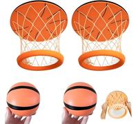 Cerceau De Basket-Ball D'Intérieur Suspendu - Support Mural Amusant pour Chambre à Coucher Et Jeu en Plein Air, Jouets pour Enfants Et Adultes avec Ballon (2PCS)