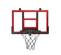 Cerceau de basket-ball mural pliable pour utilisation en intérieur et en extérieur, panneau arrière en polycarbonate sans perçage, filet de basket-ball réglable pour enfants et adultes (rouge, 30 cm)