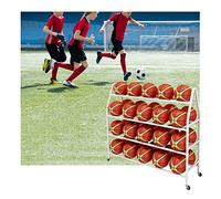 Cerceau de basket-ball portable réglable avec roulettes Support de ballon multi-sport pour basket-ball, football, volley-ball, 97 cm de hauteur, design élégant blanc