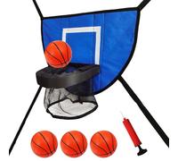 Cerceau de basket-ball pour trampoline pour , fixation de cerceau souple, comprend 4 balles et une pompe avec construction durable, accessoire de jardin, ensemble de basket-ball avec un design