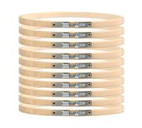 Cerceau de Broderie de 15 cm/6 Pouces,10 Pièces Anneau de Cercle de Point de Croix,Cerceaux Réglable en Bambou,Cerceau de Broderie en Bois,Cercle Rond en Bambou, pour Artisanat,Crochet, Couture