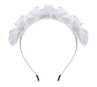Cerceau de cheveux à lacets plissés pour filles, bandeau de maquillage élégant à ajouré pour filles, accessoires de cheveux de demoiselle d ' honneur Cosplay, bandeau en dentelle plissée avec