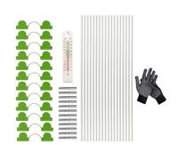 Cerceau de jardin, cadre antirouille, tunnel de culture de 4,2 m de long avec jauge de température et gants, pour plate-bande surélevée, filet de fraises