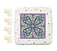 Cerceau de point de - Cadre dee broderie carré, outil dee , cerceau broderie avec vis réglage en laiton | Avec 4 anti-collision en mousse | Protection du cadre touffetage