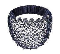 Cerceau Décoratif Pour Cheveux - Superposition De Dentelle Au Crochet Délicate, Détails De Pierres De Scintillantes, Doublure Intérieure Rembourrée Douce, Structure De Cadre Flexible Réglable