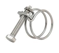 Cerceau en fil d'acier inoxydable 304, double armature métallique, clip de serrage robuste, fixation for tuyau d'arrosage/de ventilation en PVC.(120-130 x 3 (1pcs))