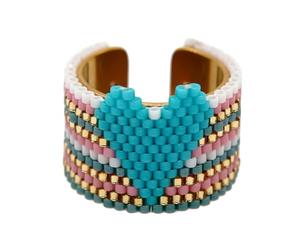 Cerceau en forme de cœur avec paillettes, perles antiques, plan non conformiste, bijoux durables en acier inoxydable, cadeau, bijoux artisanaux ruraux fabriqués par un artisan, comme décrit